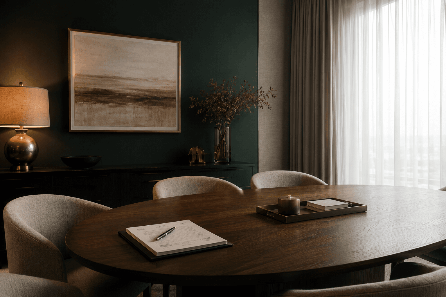 Advisory conversation in a calm professional setting — building wealth with clarity